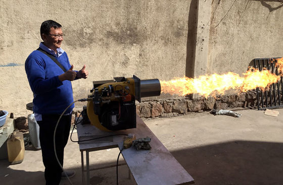 500 kilovatios quemador a base de aceite de doble incendio 640 x 550 x 660 mm tamaño